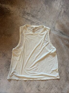 Athleta Cream Sleeveless Muscle Tank